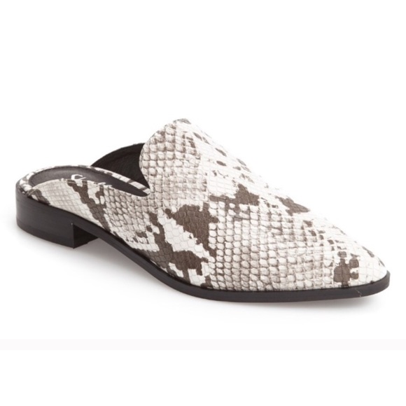 snakeskin mules